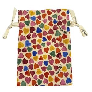 Brighton‎ Multi Color Heart Jewelry Dust Bag Pouch Drawstring 4.5x7